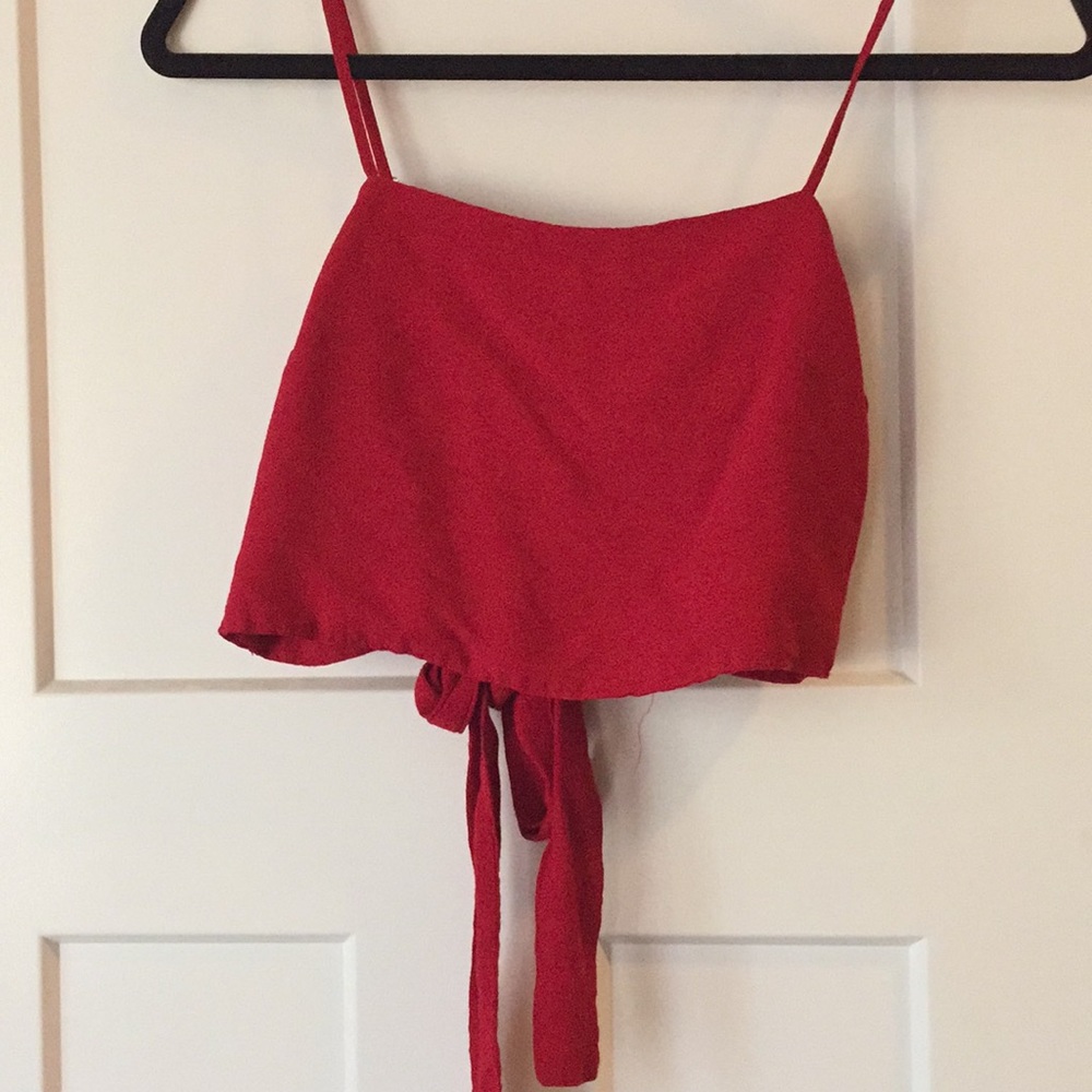 Red crop top